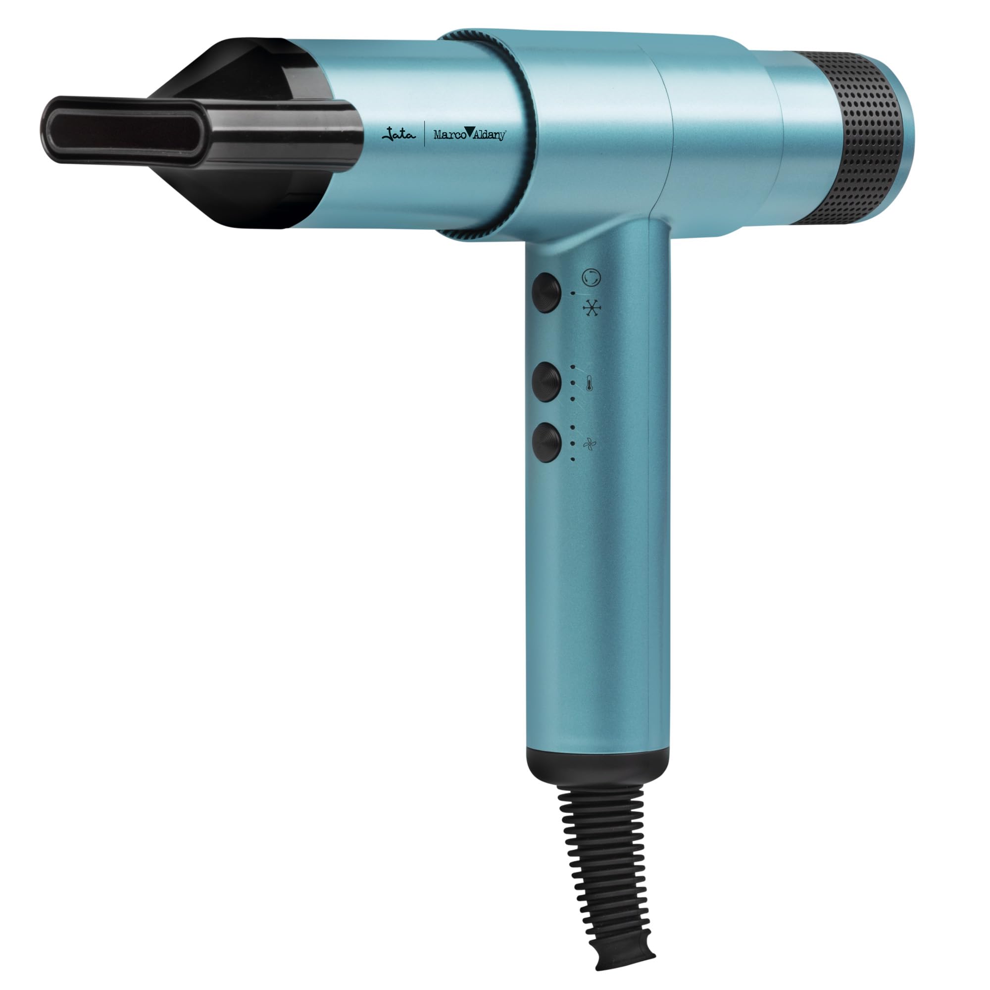 JATA JBSC5577 - Secador Pelo Profesional Iónico 2000 W. Marco Aldany. Motor BLDC 110.000 rpm. Secado rápido. Control de temperatura y de velocidad del aire. Cabello sano, brillante, sin encrespamiento