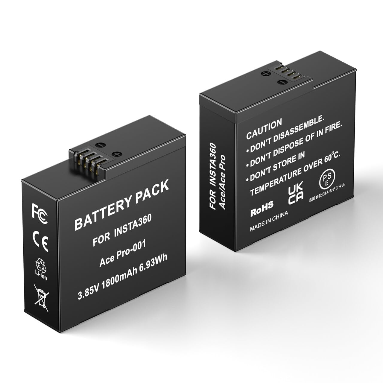 Amazon | insta360 ace pro バッテリー 2個セット 1800mAh 交換用 