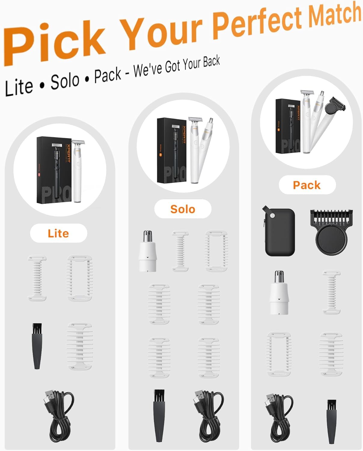 [2025 aggiornato] Kit per barba e peli del naso, [All-in-one] pettine rotante 12 in 1, rasoio elettrico da viaggio per capelli, da uomo, ricarica rapida USB-C, rasoio indolore impermeabile, bagnato