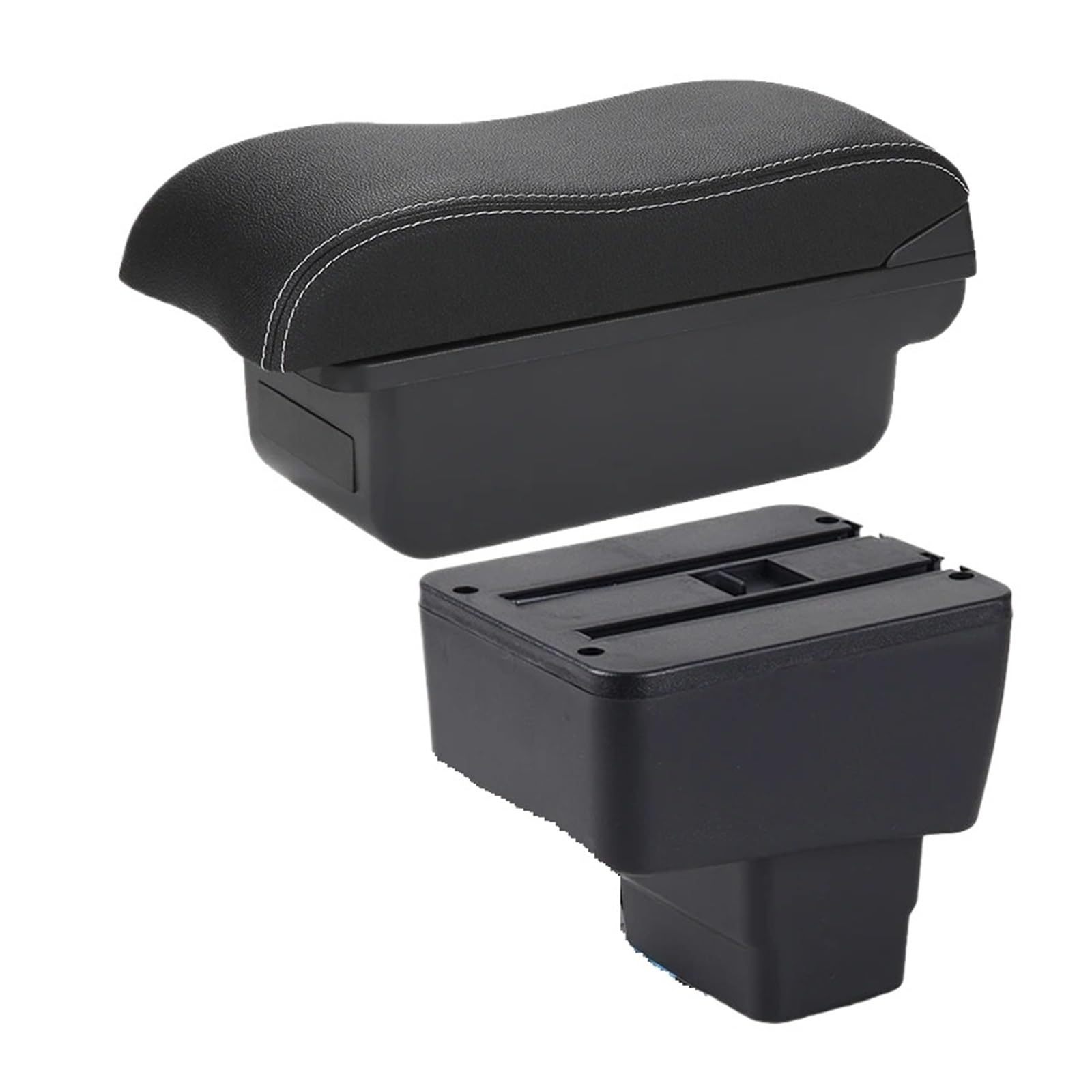 UMDJJU For Mazda For CX-3 Armrest Box Retrofit Car Auto Storage Dedicated Accessories Car Centre Console Armrest Box(C3 Black white NoUSB)