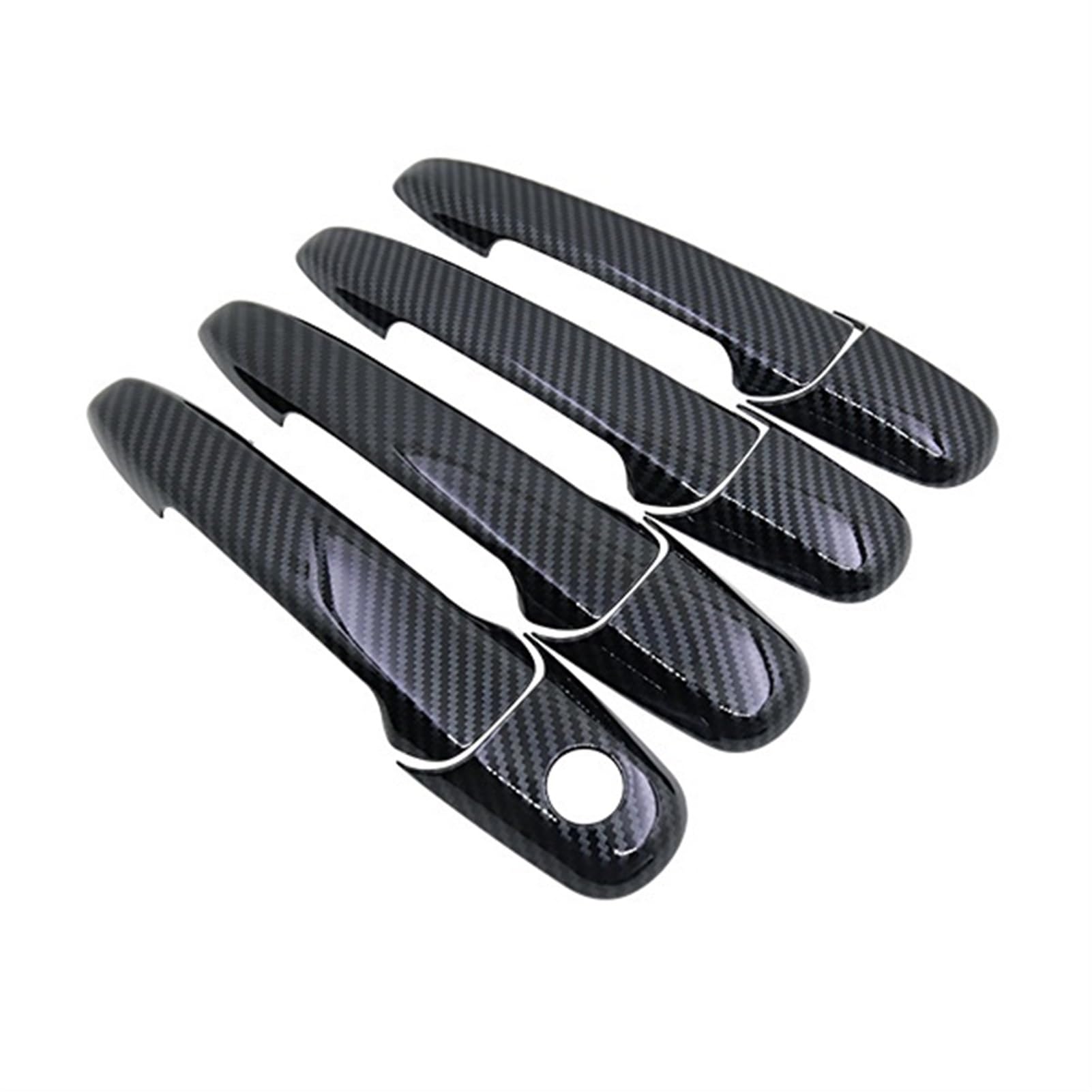 Qunfd 4Handle 1 Keyhole Carbon Fiber Door Handle Cover Fit For Flex 2009~2019 Car Protective Accessory(4Handle 1 Keyhole)