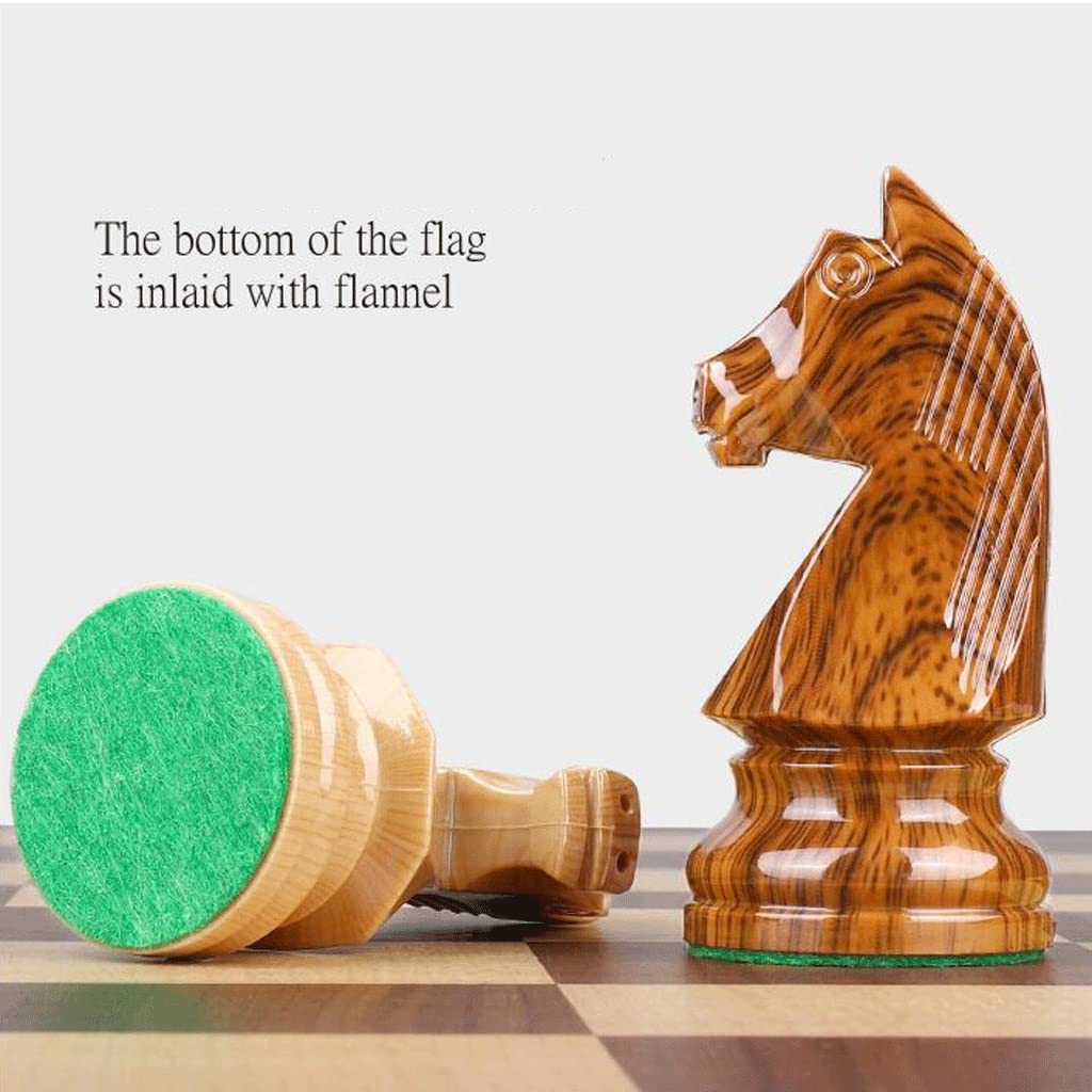 ZAW Schach Große Schach-Sets, 15-Zoll-faltendes tragbares Massivholz-Schachbrett mit Aufbewahrungstasche, Premium-Schach-Set for Erwachsene (Zwei weitere Queens) Chess (Color : Chess Set)