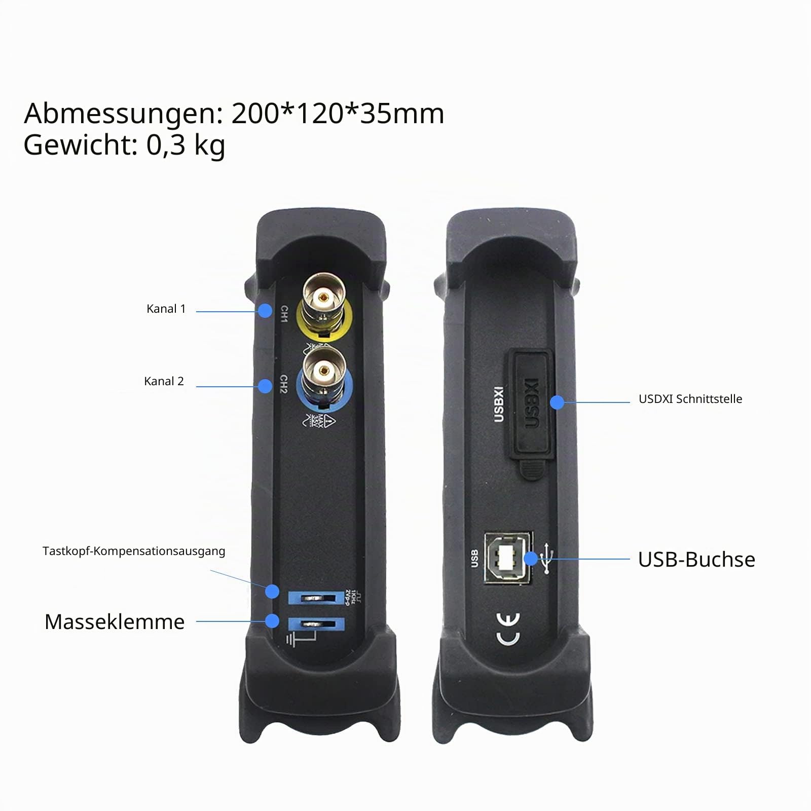 Hantek 6022BE 2-Kanal-USB-Digital-Speicher-Oszilloskop, 20 MHz, PC-basiert, 48 MSa/s