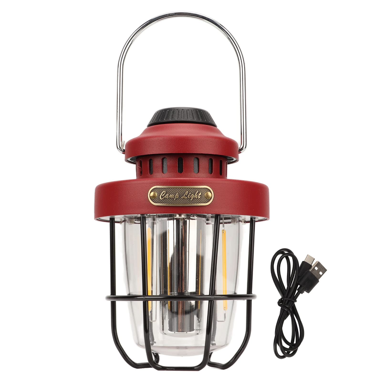Camping Lanterns doładowalne, retro LED LED Lantern, Outdoor Hanging Tent Light, do przerwania zasilania, przetrwanie, wędrówki, bar (.)