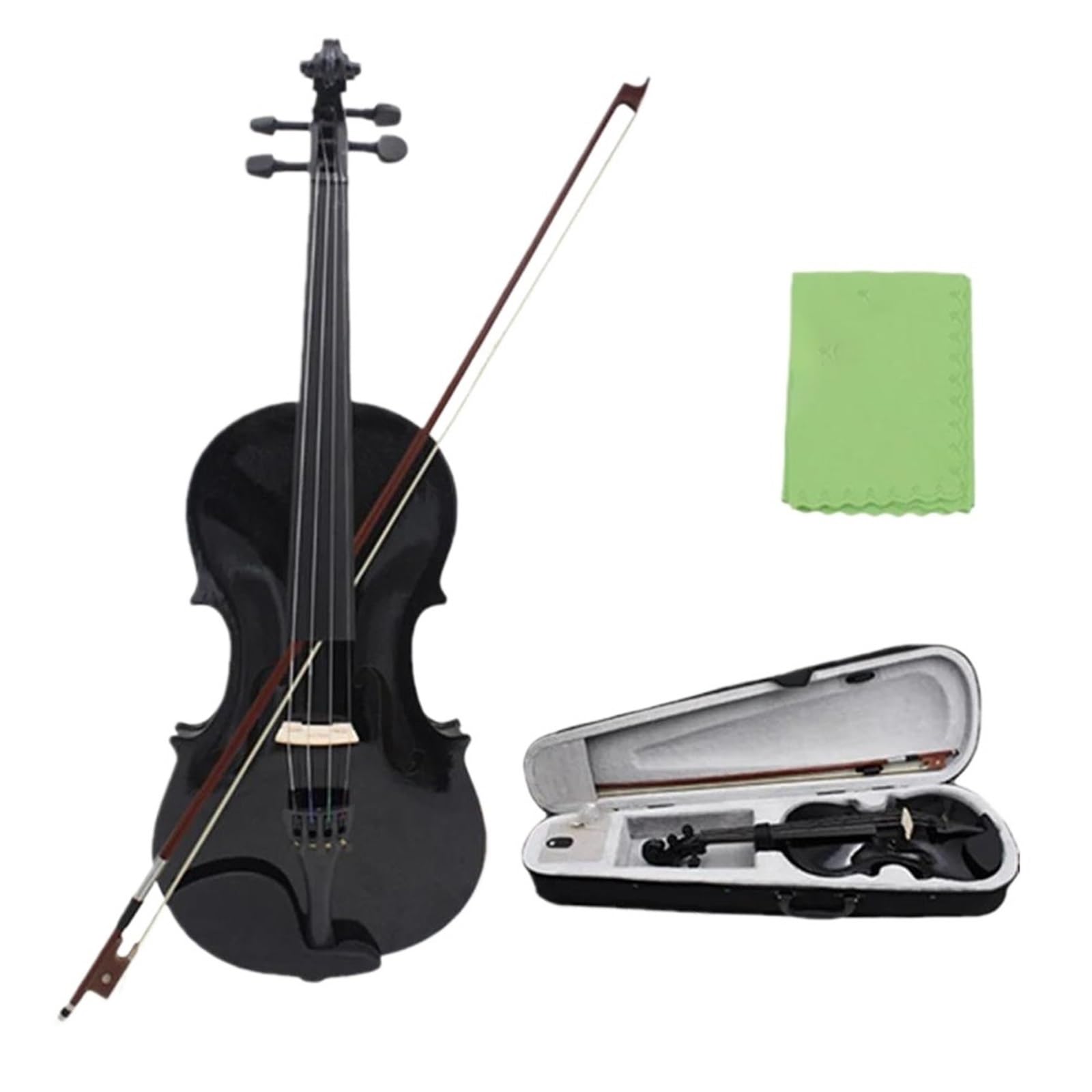 Kit Di Violino Professionale Violino Acustico Nero Da 1/8 Con Custodia E Archetto Accessori Per Violino Per Principianti