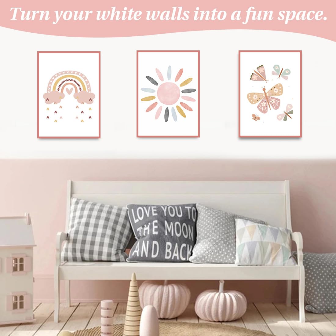 Set di 3 poster arcobaleno,Quadri Cameretta Bambino Poster Cameretta,decorazione per la cameretta dei bambini,formato A4
