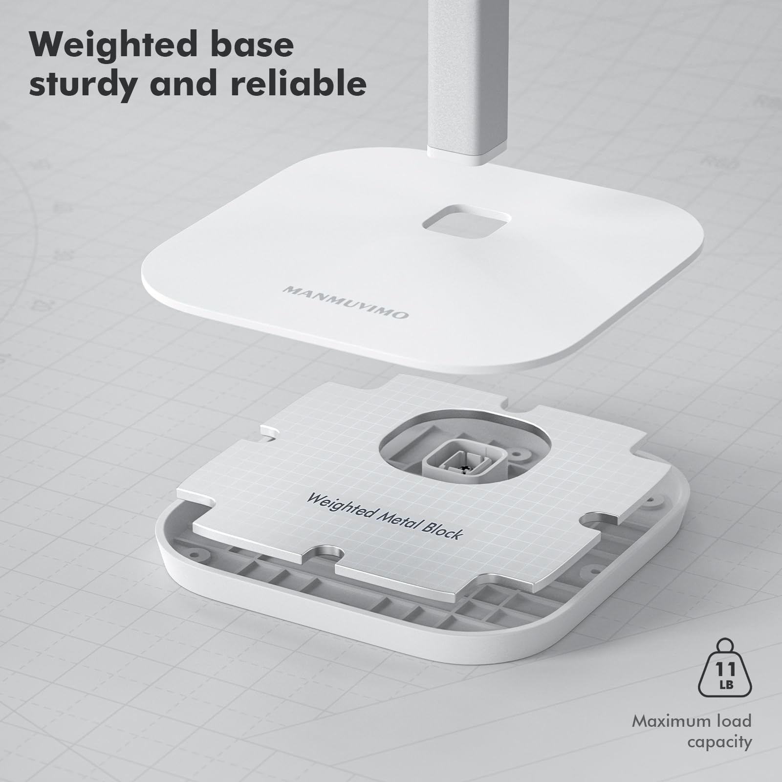 Supporto per cuffie, supporto per cuffie da scrivania, base pesante, in alluminio, compatibile con AirPods Max, AirPods Pro, Sony, Beats, Bose, Razer (bianco)