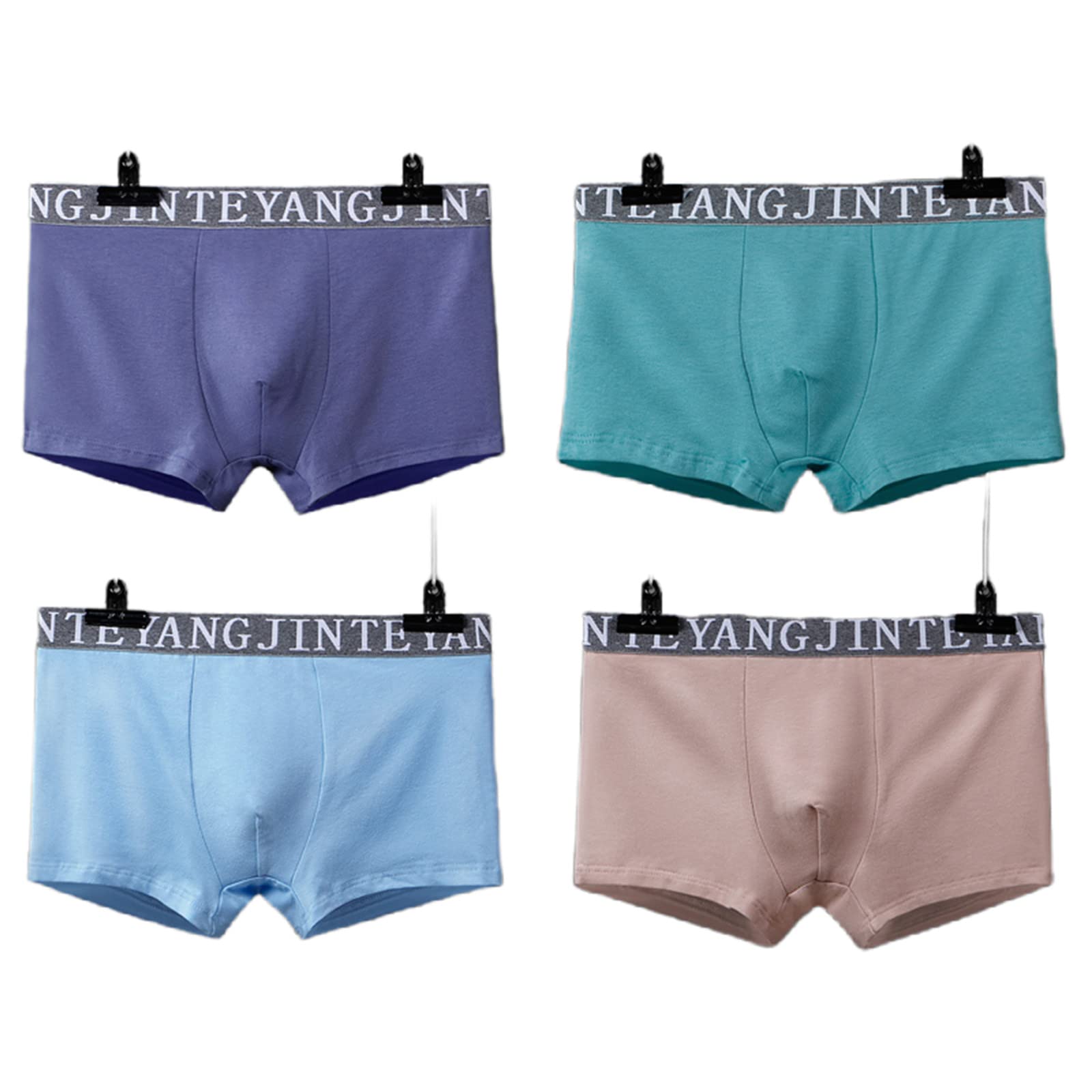 Calzoncillos boxer de algodon para hombre pack de 4 piezas talla L 8