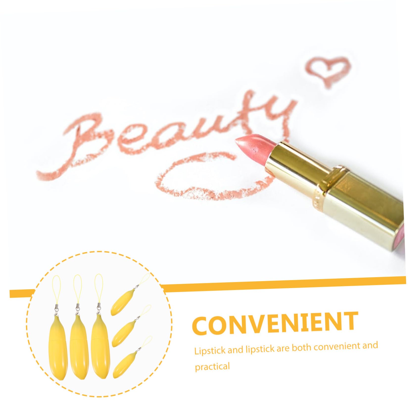 Tubo De Brillo Labial Vacío Forma De Banana Contenedores Para Labiales Rellenables Para Diy Y 6 Piezas X 4