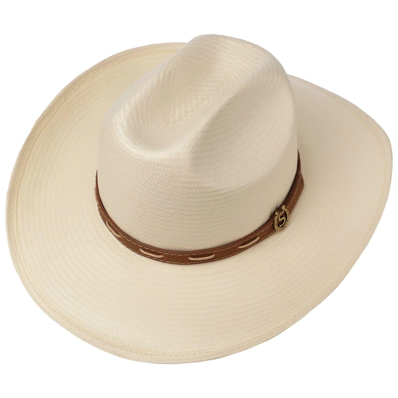 Stetson Edcouch Cappello Western Toyo Corona Cattleman Fascia in Pelle Uomo Primavera Estate