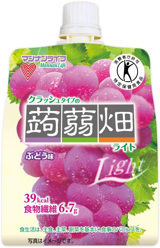 [トクホ]マンナンライフ クラッシュタイプの蒟蒻畑 ライト ぶどう味 150g×6個