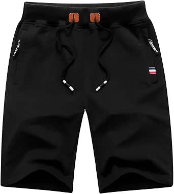 Men's Casual Shorts With Zipper Pockets - Cotton Sports Shorts, Army Green, Size S - View #4