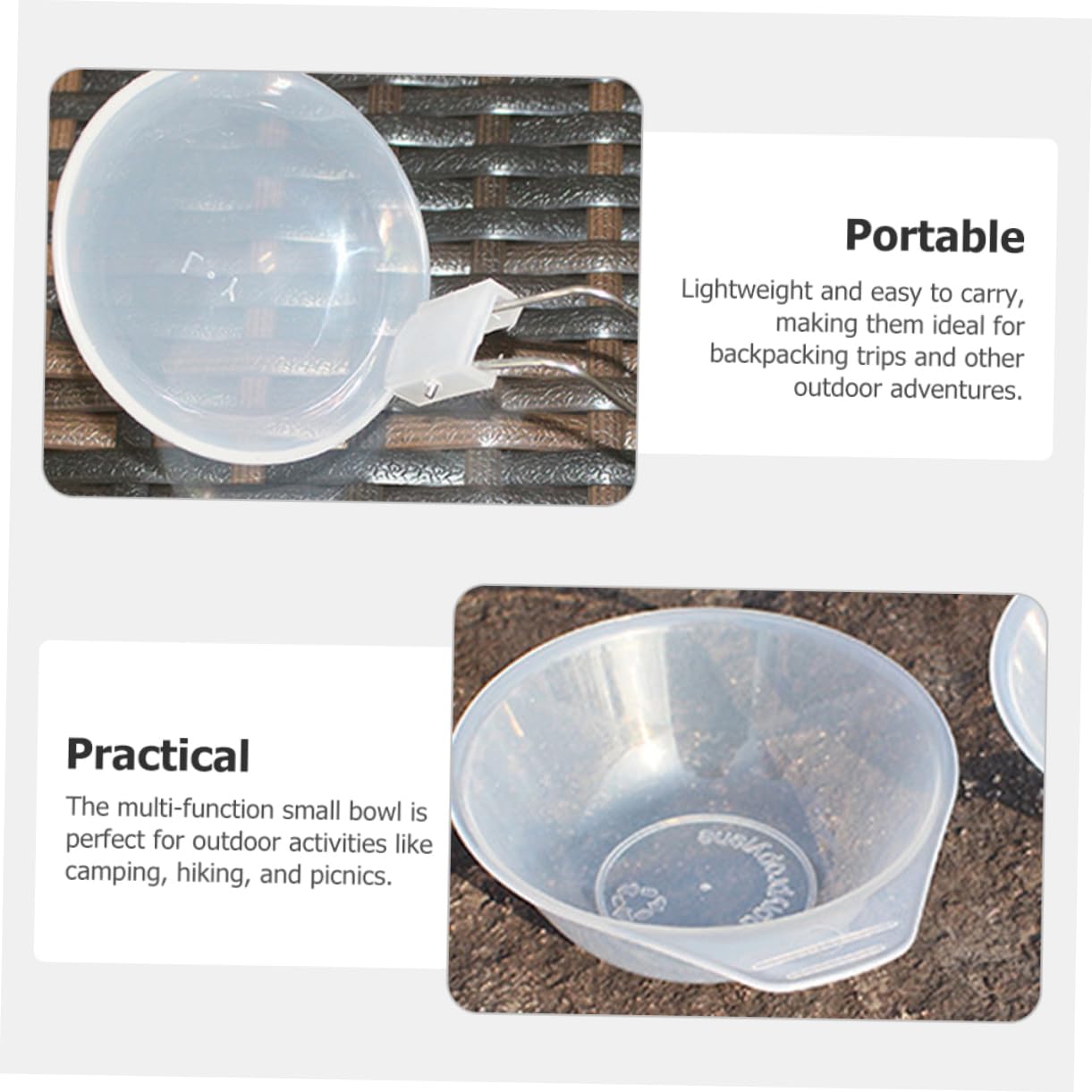 HOLIDYOYO 1Set Portable Reusable Camping Bowl Set Plastic Serving Bowls Soup Spoons Lightweight and Durable for Outdoor Dining Bbq and Rice Serving