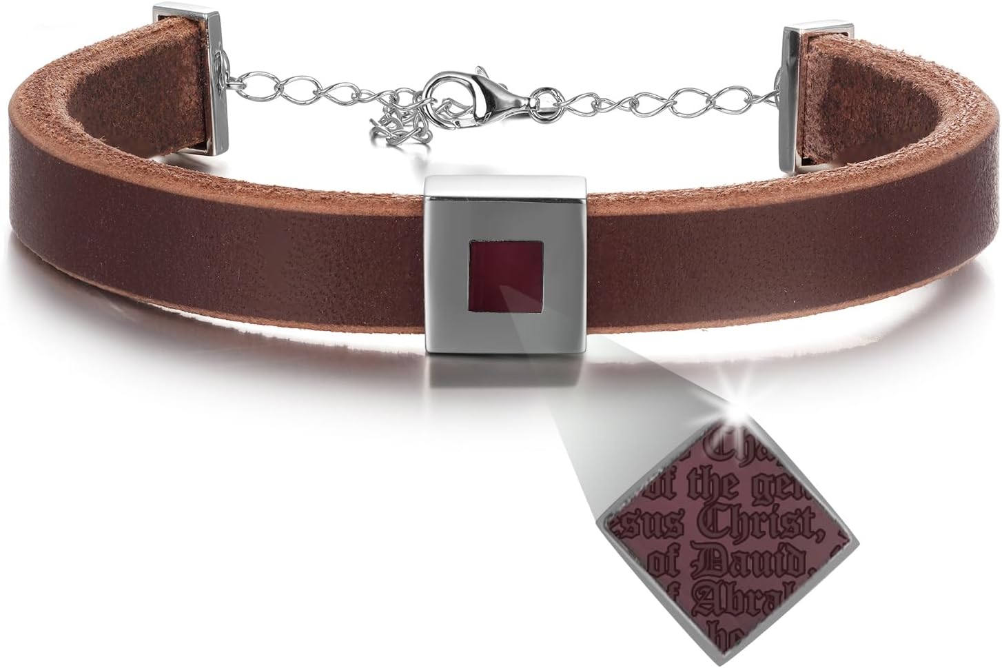 Nano Bible Leather Bracelet for Men and Women – Sterling Silver with Entire Holy KJV New Testament – Religious Christian Gift for Valentines, Birthday, or Anniversary – Unique Present for Husband, Wife, or Boyfriend