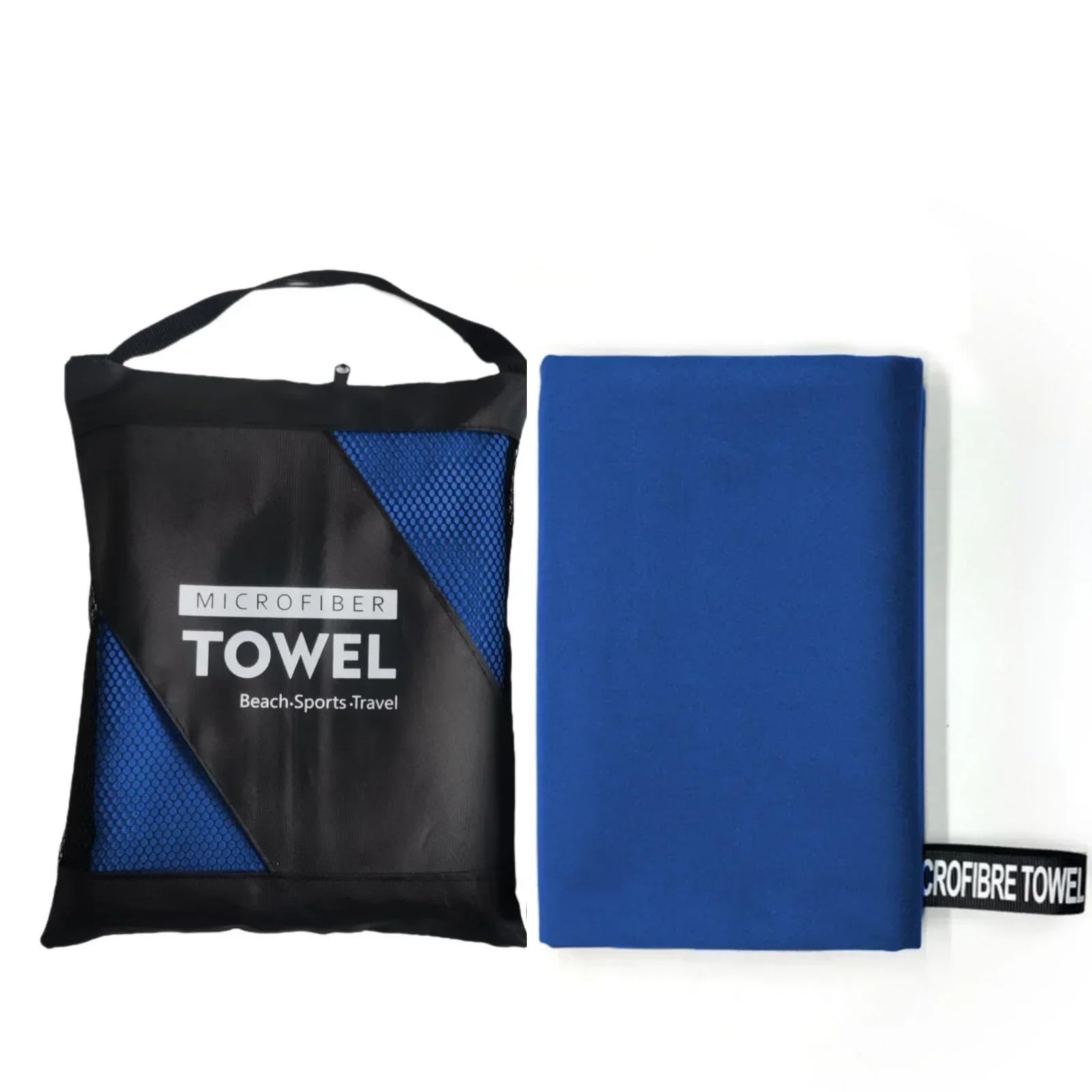 GMEqfhpOPS Quick-Dry Microfiber Towel - Ultra Absorbent, Compact & Sandproof for Gym, Beach, Travel & Swimming, Lightweight Sports Towel Towels Bath(Sapphire blue,38x38cm)