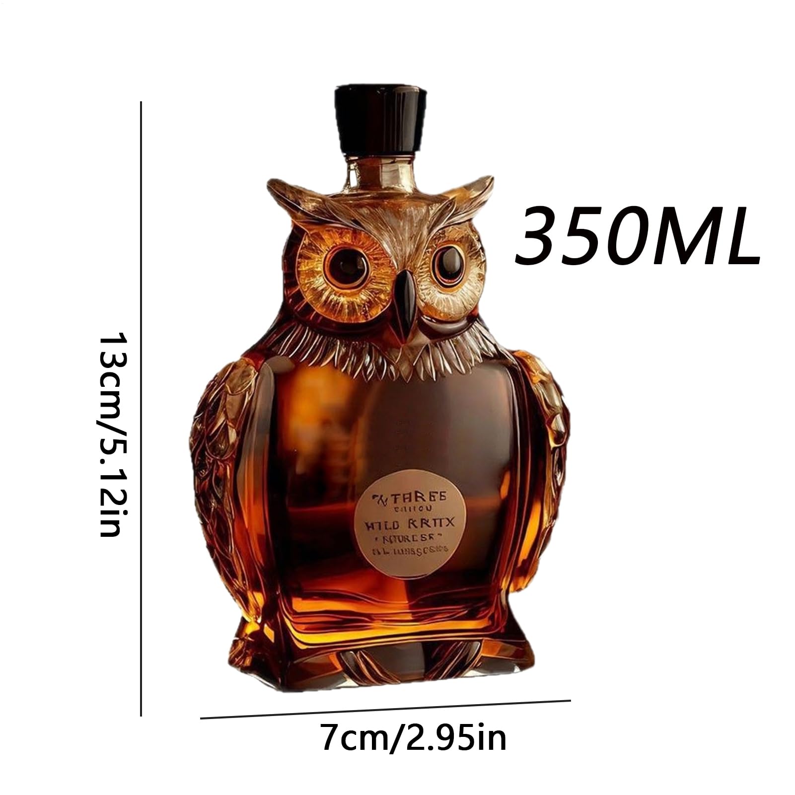 Caraffa per Whisky Decanter 350 ml Forma Alta Trasparenza Caraffa in per Vino | per Uomo Regalo Padre nonno Amico Festa di Famiglia Natale Riunione