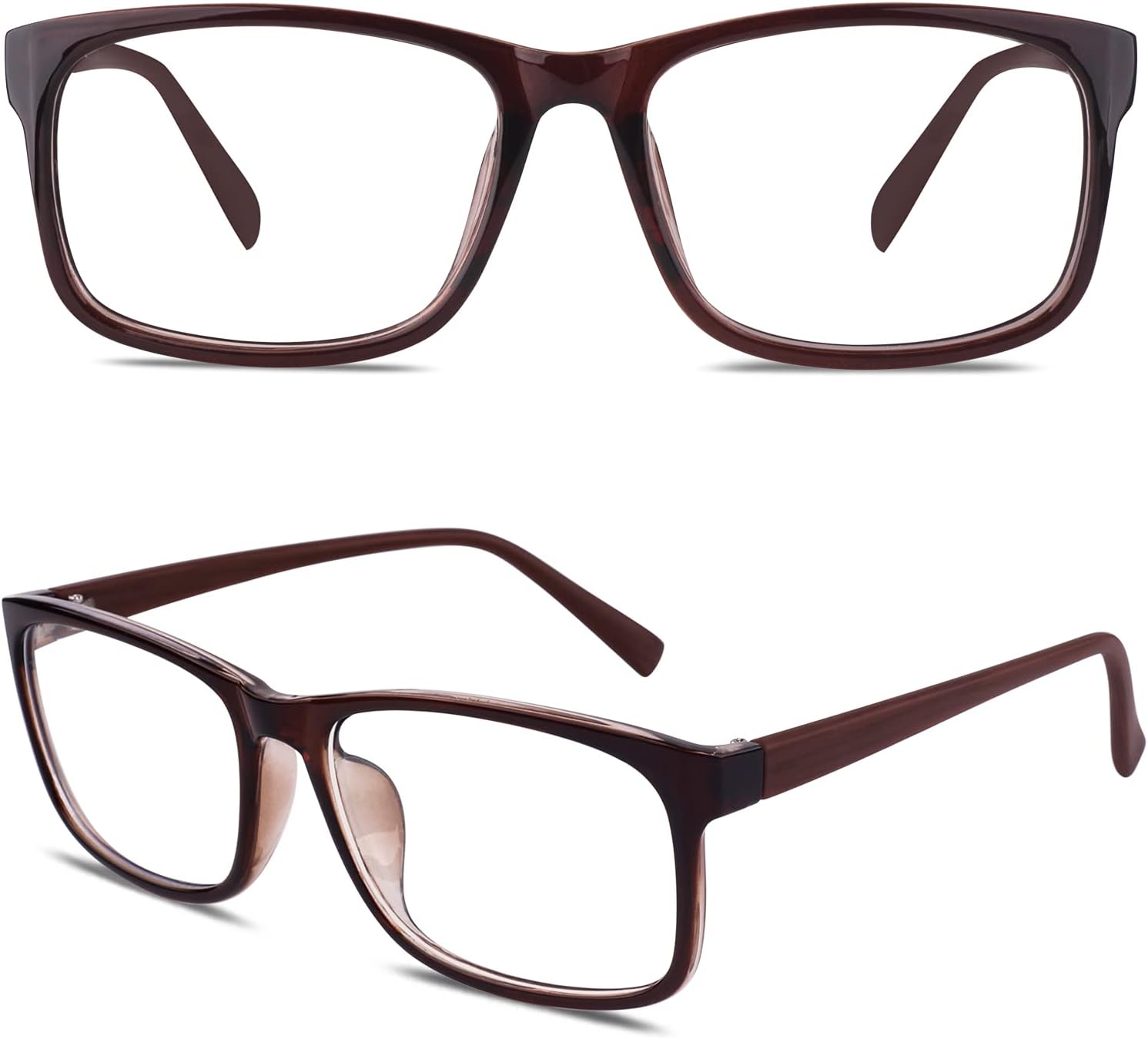 Fake Glasses Clear Lens Non-Prescription Retro Rectangular Frame UV400 Protection Men Women CN12