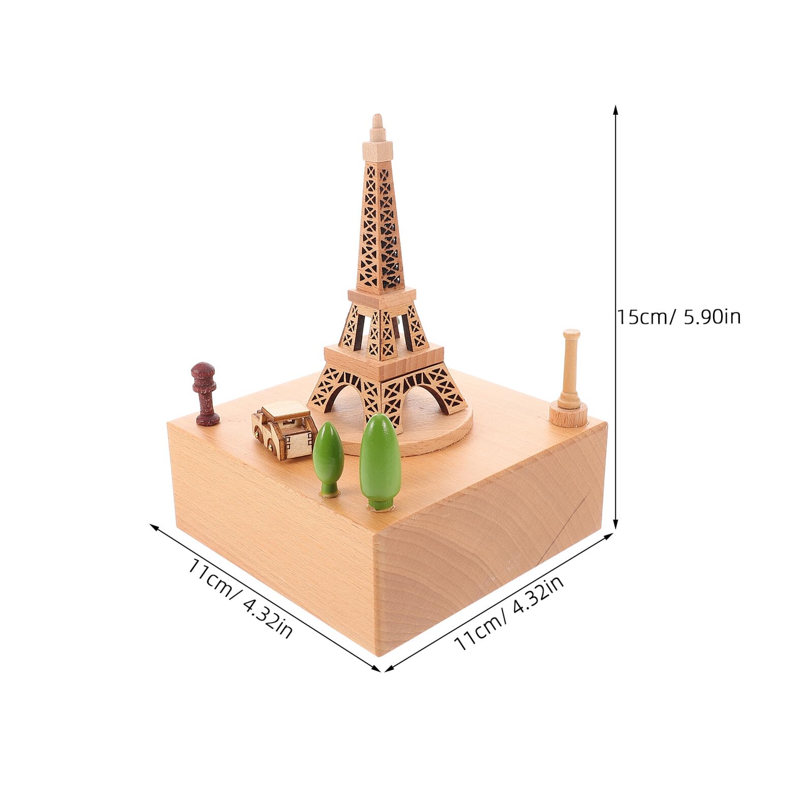 Baluue Caja de Música de Madera con Diseño Torre Eiffel Carrusel Musical para Niñas Adorno Decorativo para Dormitorio Obsequio Infantil para Cumpleaños y San Valentín Melodías