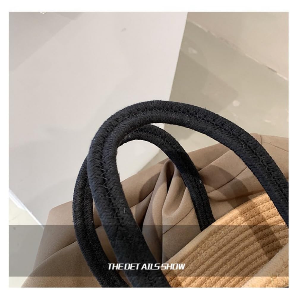 Bolso tejido para mujer, bolso de mano de cuerda de algodón vibrante, elegante, grande, para mujer, elegante bolso de mano y bolso de hombro