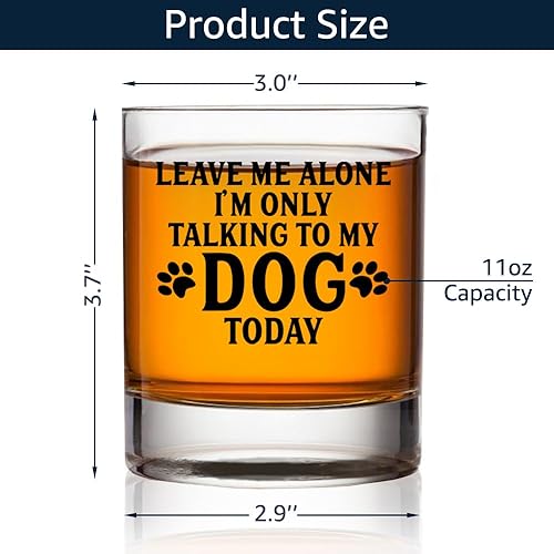 Miniatura 4 de TOUNER Leave Me Alone I'm Only Talking To My Dog - Vasos de whisky The DogFather, regalos para amantes de los perros para papá, abuelo, regalos para