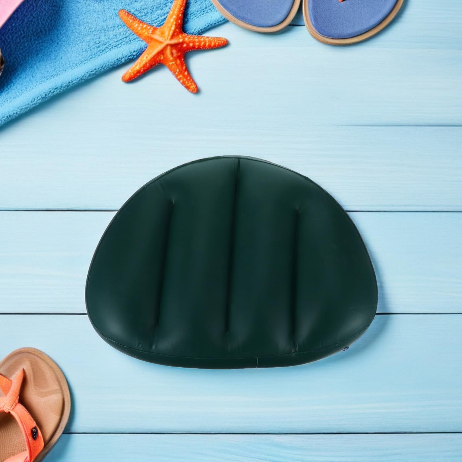 ORFOFE 5 Stück Pack Aufblasbare Kajak Sitzkissen aus PVC Faltbar Schnell Aufblasbar für Angelboote Kanus und Outdoor Wassersport Dunkelgrün
