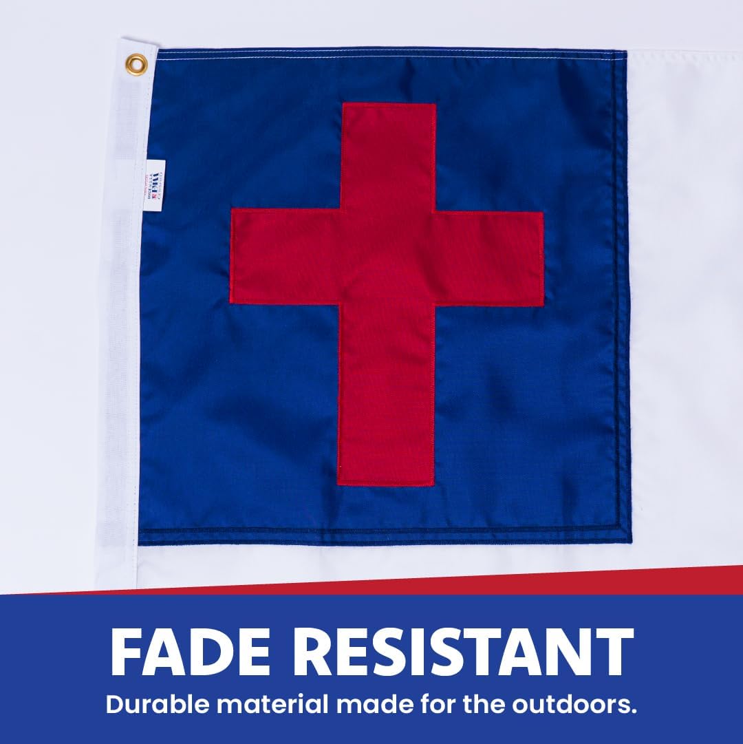 Made in USA Flags Co - 3x5 Christian Flag - SolarMax Nylon Christian Flags 3x5 Outdoor Double Sided - Religious Church Flag with Sewn Cross - FMAA Certified, US Made - Image 3