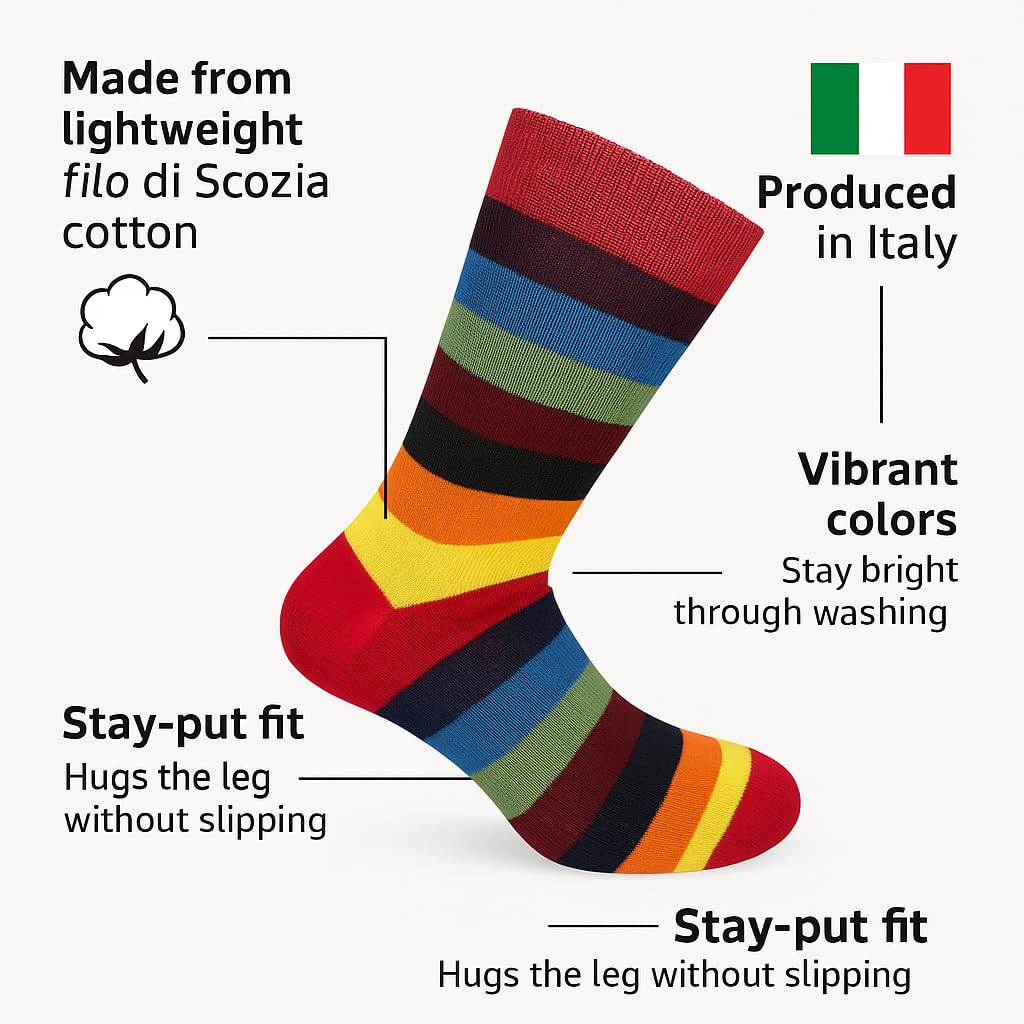 Lucchetti Socks Milano 6 paia calze uomo CORTE cotone filo di scozia elasticizzato estive in fantasia