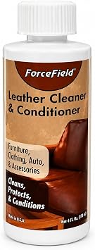 ForceField Leather Cleaner and Conditioner Cream 4 oz Professional Strength 3-in-1 Restorer and Stain Remover