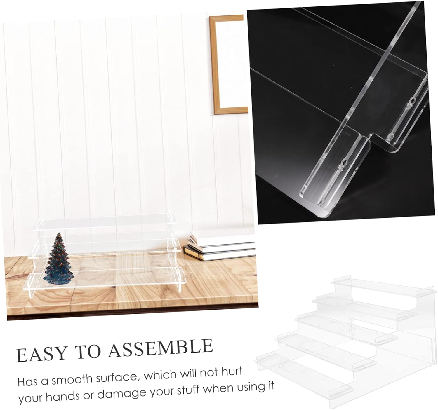 Acrylic Stair Step Display Rack 25cm Five Tier Organizer image 4