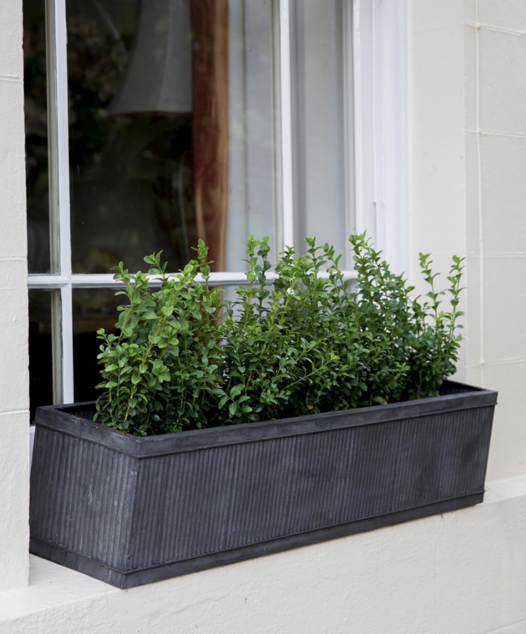 Steel Window Box 90cm, Large Black Grey Rectangle Planter, Rectangular Plant Pot, Vence Large Trough Planter, Rustic Metal Rectangle Plant Pot Holder, Window Box, Outdoor Garden Planter Box