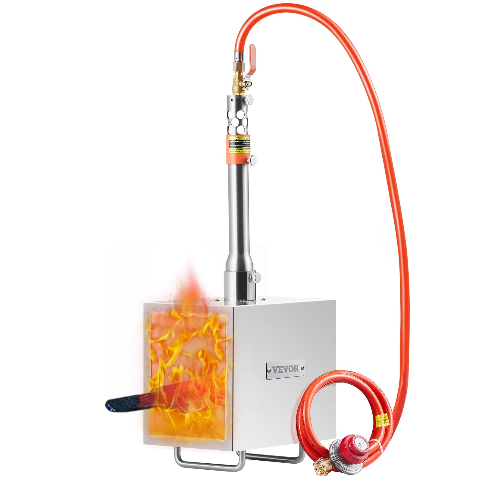 VEVOR Forja de Propano Portátil Forja de Herrero 1 Quemador Forja de Gas para Herrería 2600°F/1427°C Equipos de Forja de Gas de Acero Inoxidable Cuadrados Gran Capacidad para Forja de Metales