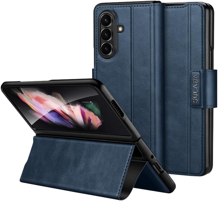 Compatible with Samsung Galaxy Z Fold 5 Case Dropproof Leather Case Folio Flip Magnetic Phone Cove,Shockproof Protective Case Stand Flip Protective Phone Cover Compatible with Samsung Z Fold 5(Brown)