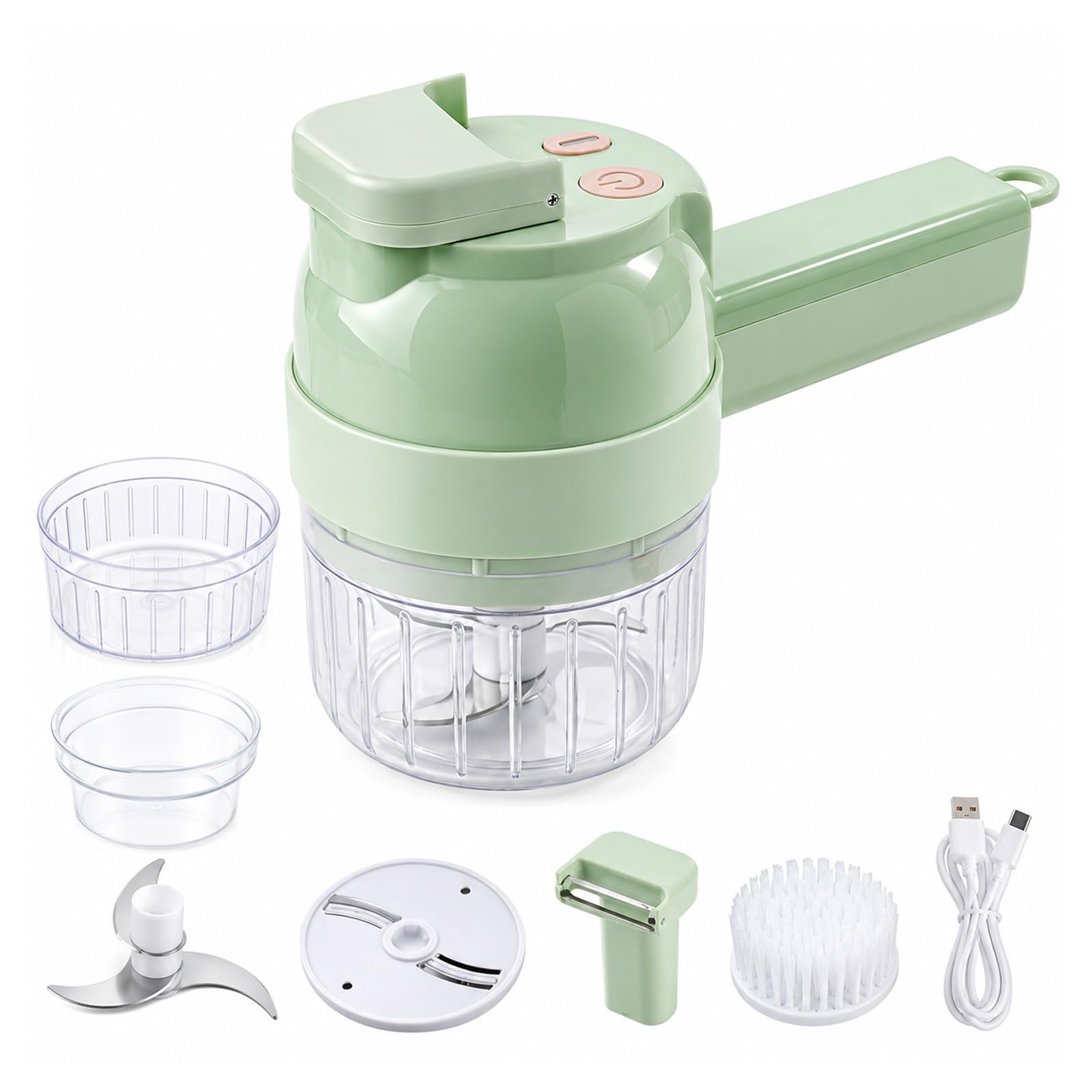 5-in-1 Wireless Electric Vegetable Chopper, Rechargeable Food Processor | Multi-Function…