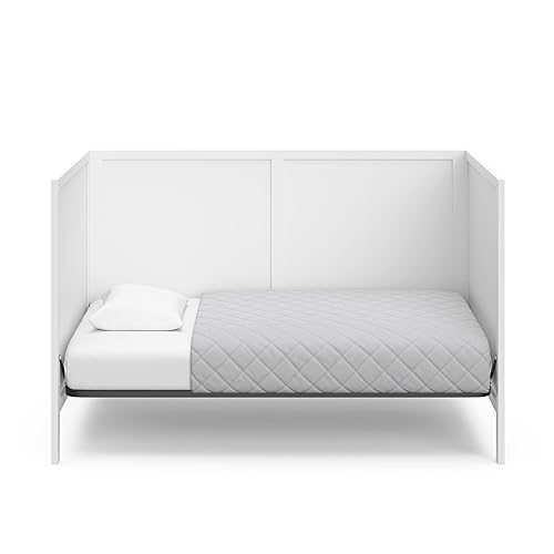 Miniatura 5 de Graco Paquete de Esenciales de Guardería para Cuna Theo y Colchón (Blanco) Cuna para Bebé Certificada GREENGUARD Gold y Colchón de Cuna, Cunas con