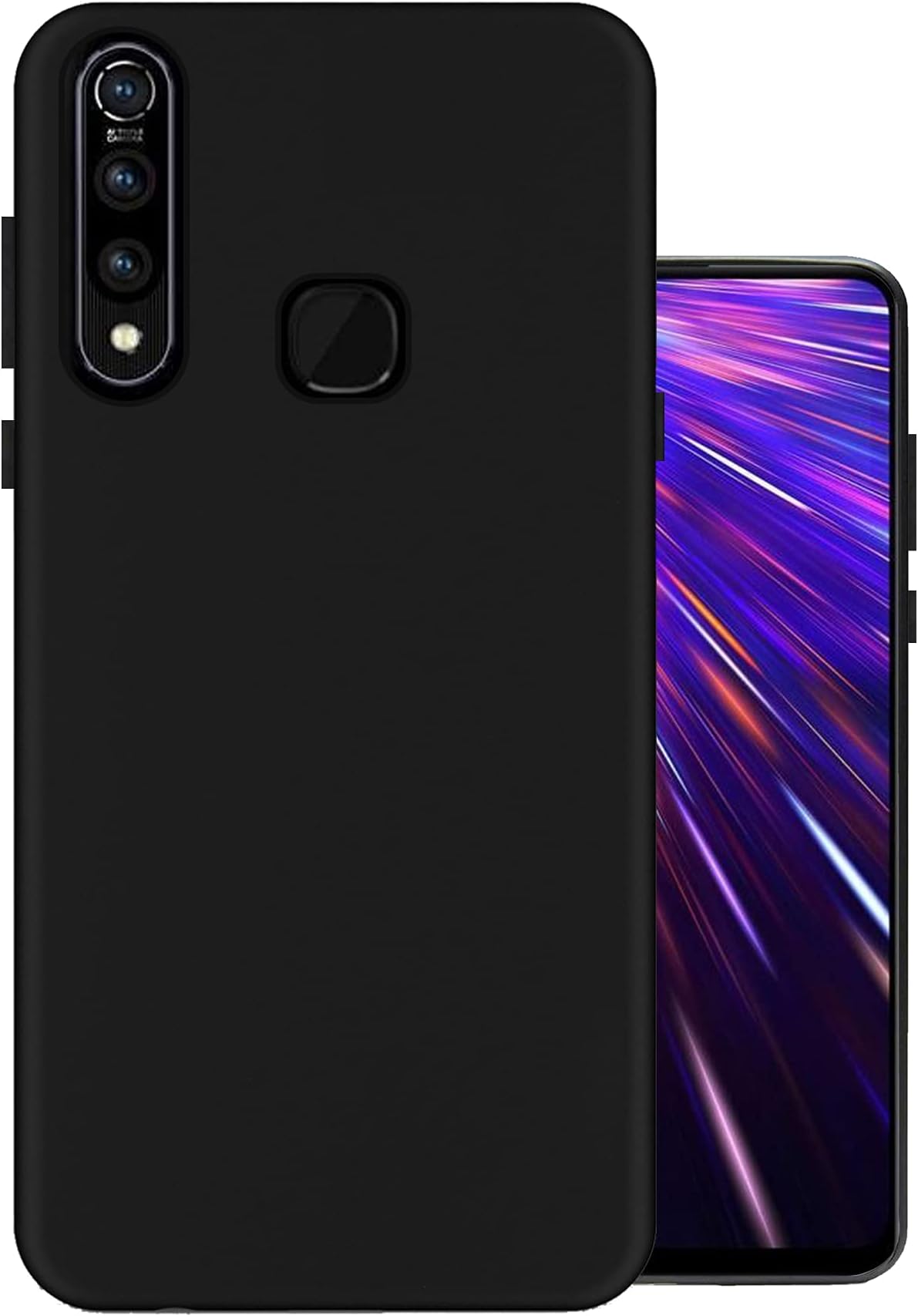 HELLO ZONE Exclusive Matte Finish Soft Back Case Rubber Cover for Vivo Z1 Pro - Black