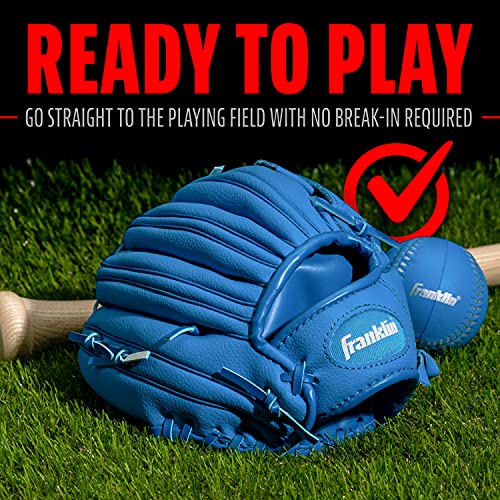 Image of Franklin Sports Kids Baseball Gloves - RTP Youth Teeball Glove + Ball Set - Boys + Girls Teeball Mitt Set - Kids + Toddlers - 9.5 inch