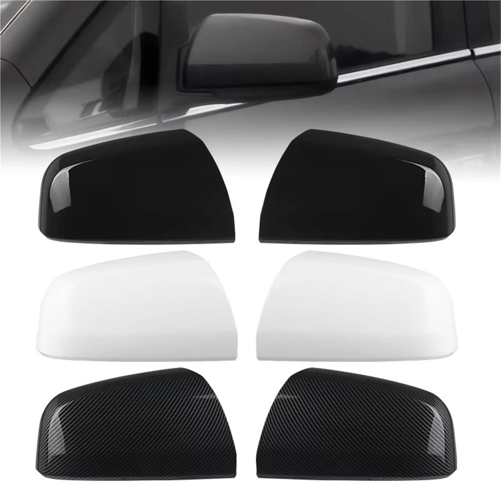 Obudowa wsteczna, osłona na drzwi, przednie boczne lusterko, zamiennik do Vauxhall do Zafira B 2009, 2010, 2011, 2012, 2013, 2014, czarno-białe, z włókna węglowego, osłona lusterka bocznego (1 para