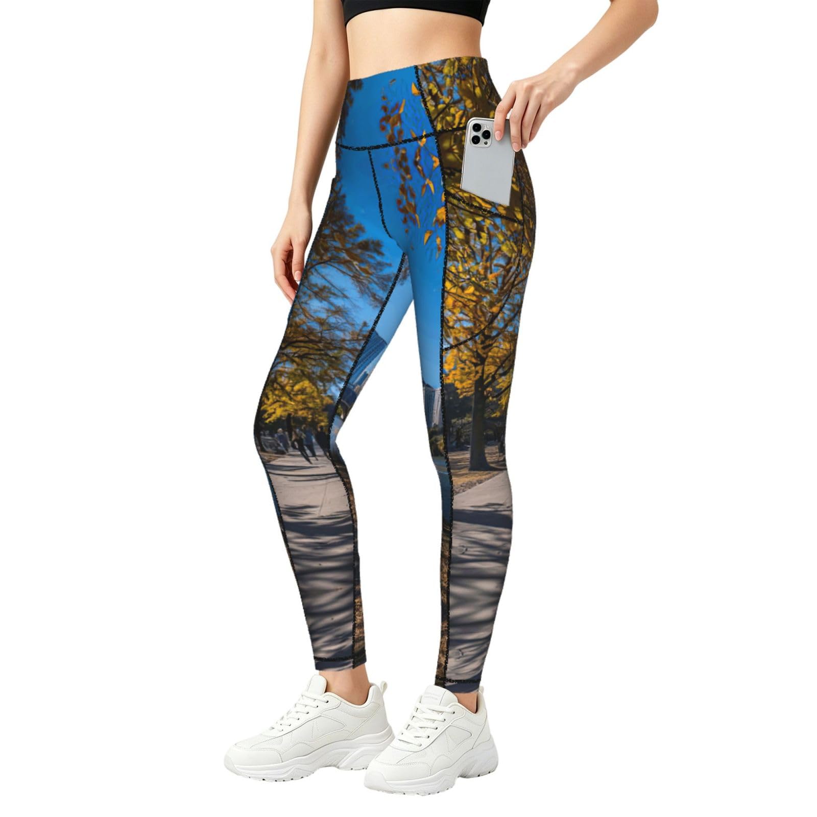 Leggings estampados con bolsillos para mujer y pantalones de entrenamiento elásticos Austin 8