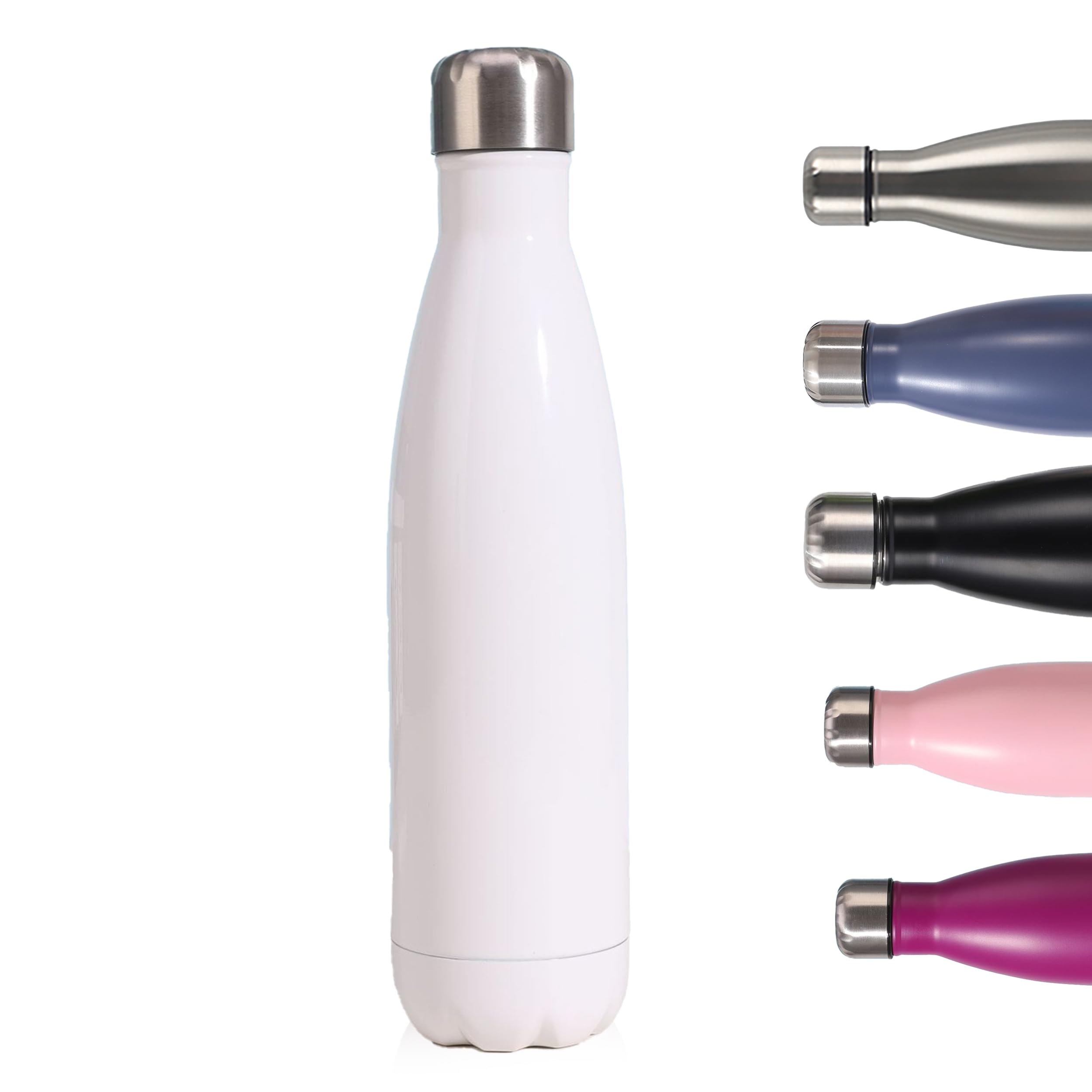 Insulated Water Bottle,500ml/17oz Stainless Steel Double Wall Metal Leak Proof Vacuum Flask,Keep Hot & Cold Drinks,Drinking Thermal for Outdoor Sports Camping Cycling for Kids &Adults (White)