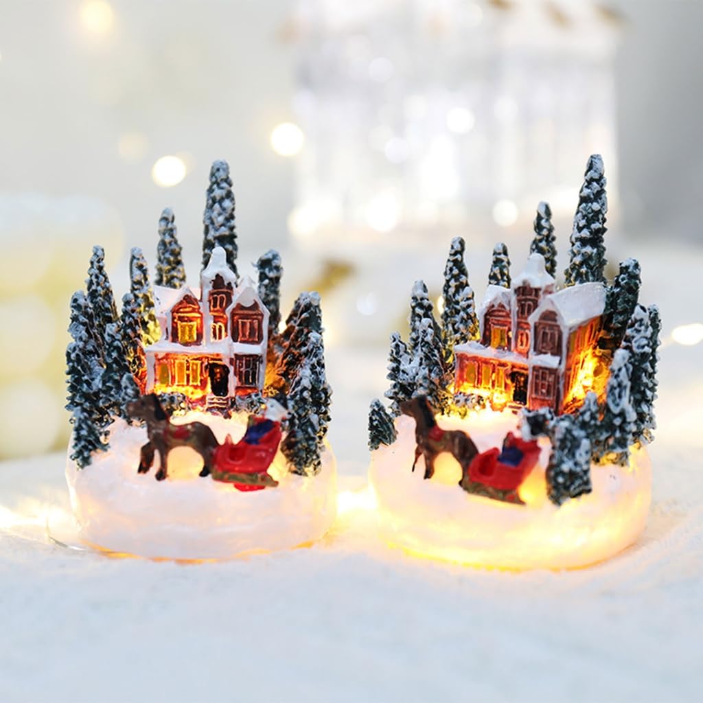 Amazon.co.jp: XAGMODSHN クリスマスビレッジフィギュア LEDライト
