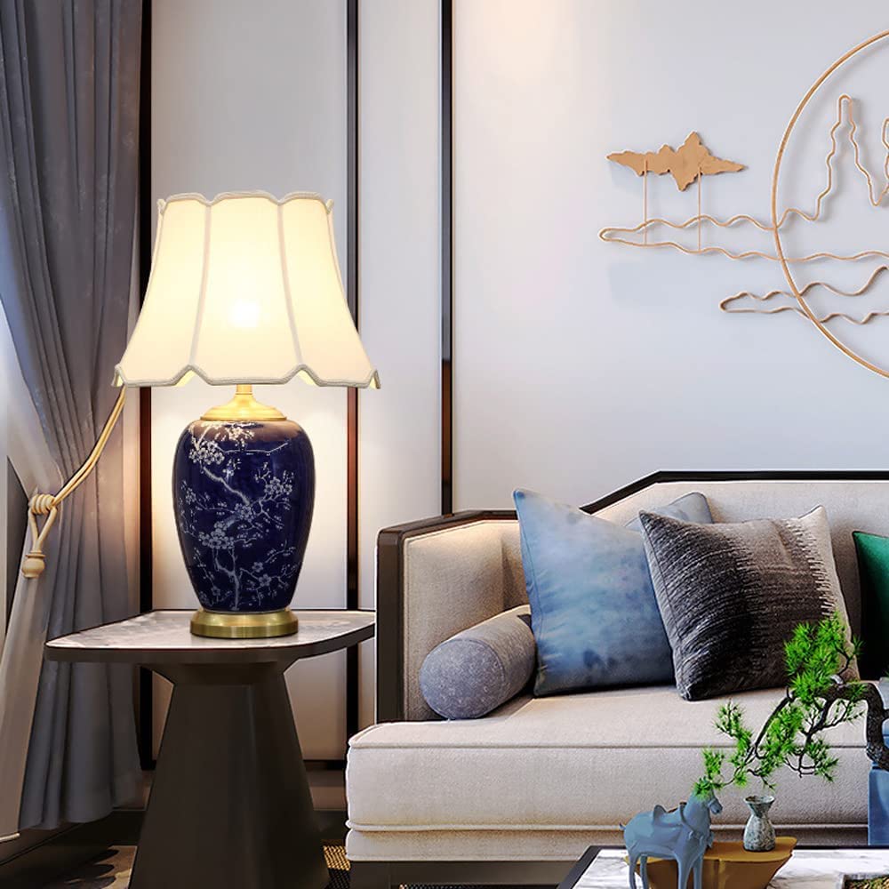 Amazon.co.jp: テーブルランプ デスクライト 屋内照明 青と白の