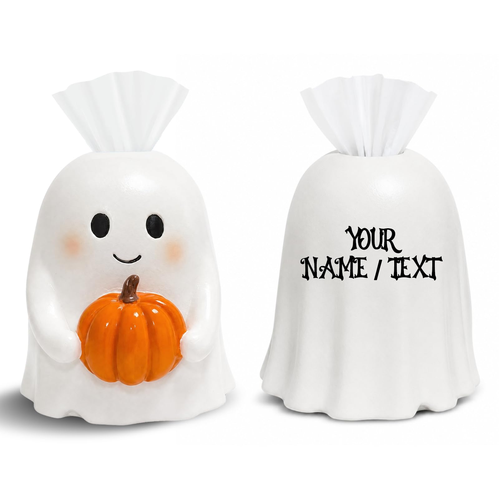 Ghost Tissue Box Holder, Halloween Tissue Box Cover with Personalised Text