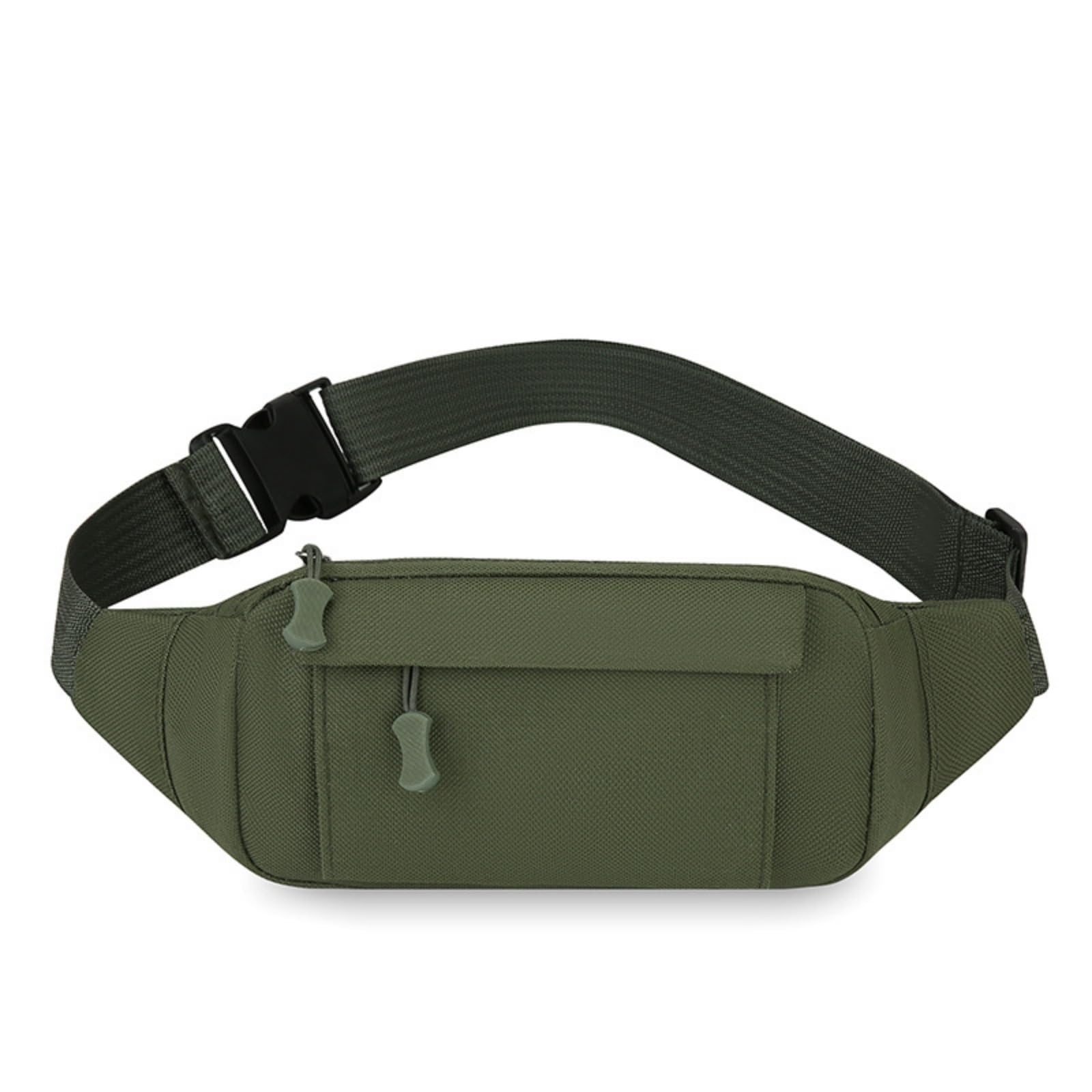 Hixingo Bum Bag for Men Women Waterproof, Bumbag Large with Zipper Lightweight Waist Pack with Adjustable Belt for Sports Running Hiking Walking Travel (Army Green,30x10x3cm)