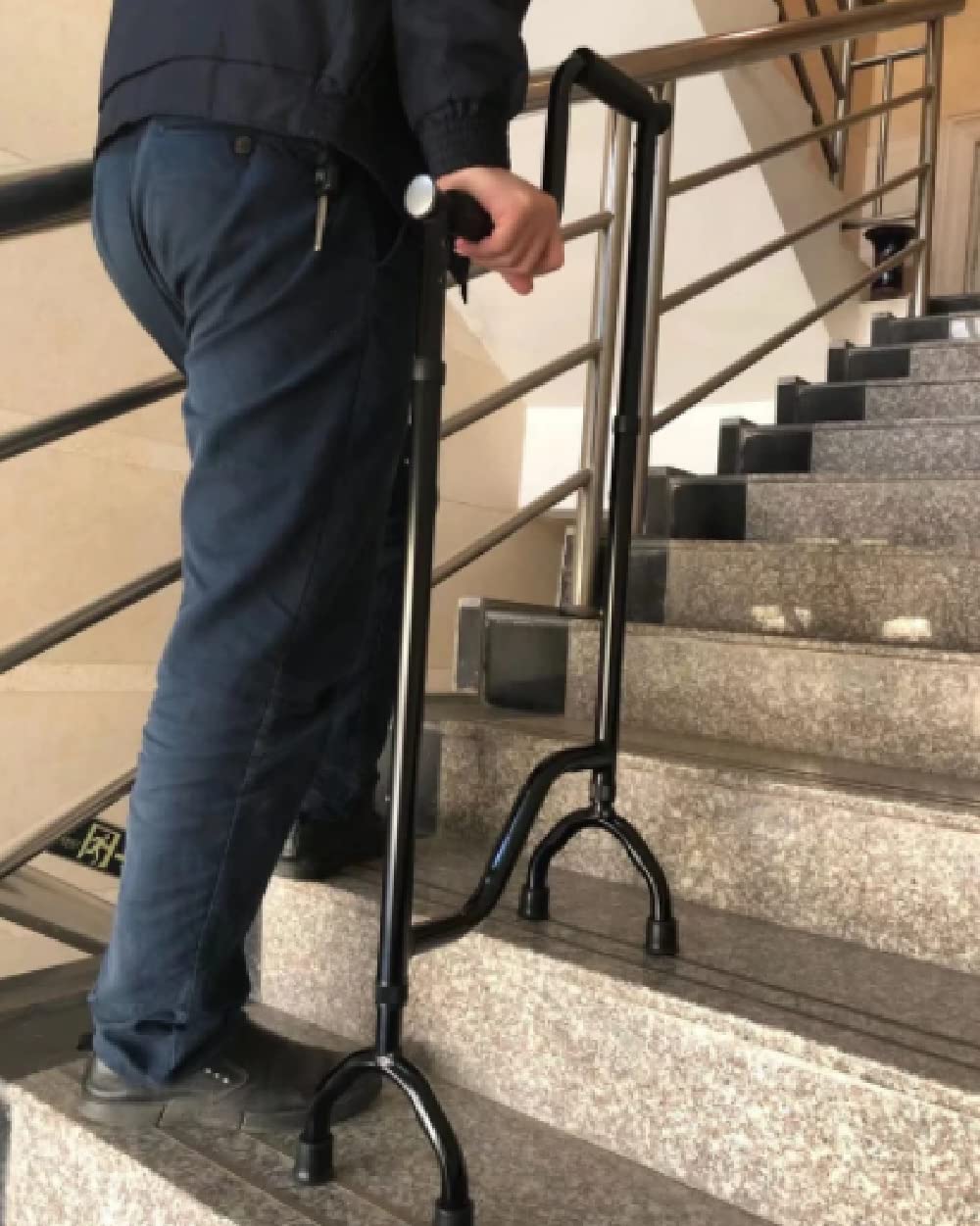 Rock Steady Cane – New Stair Climbing Assist Cane Lets You Walk Up and Down Stairs Easily with Less Pain. Perfect Step Helper for Those with Sore Hips and Knees
