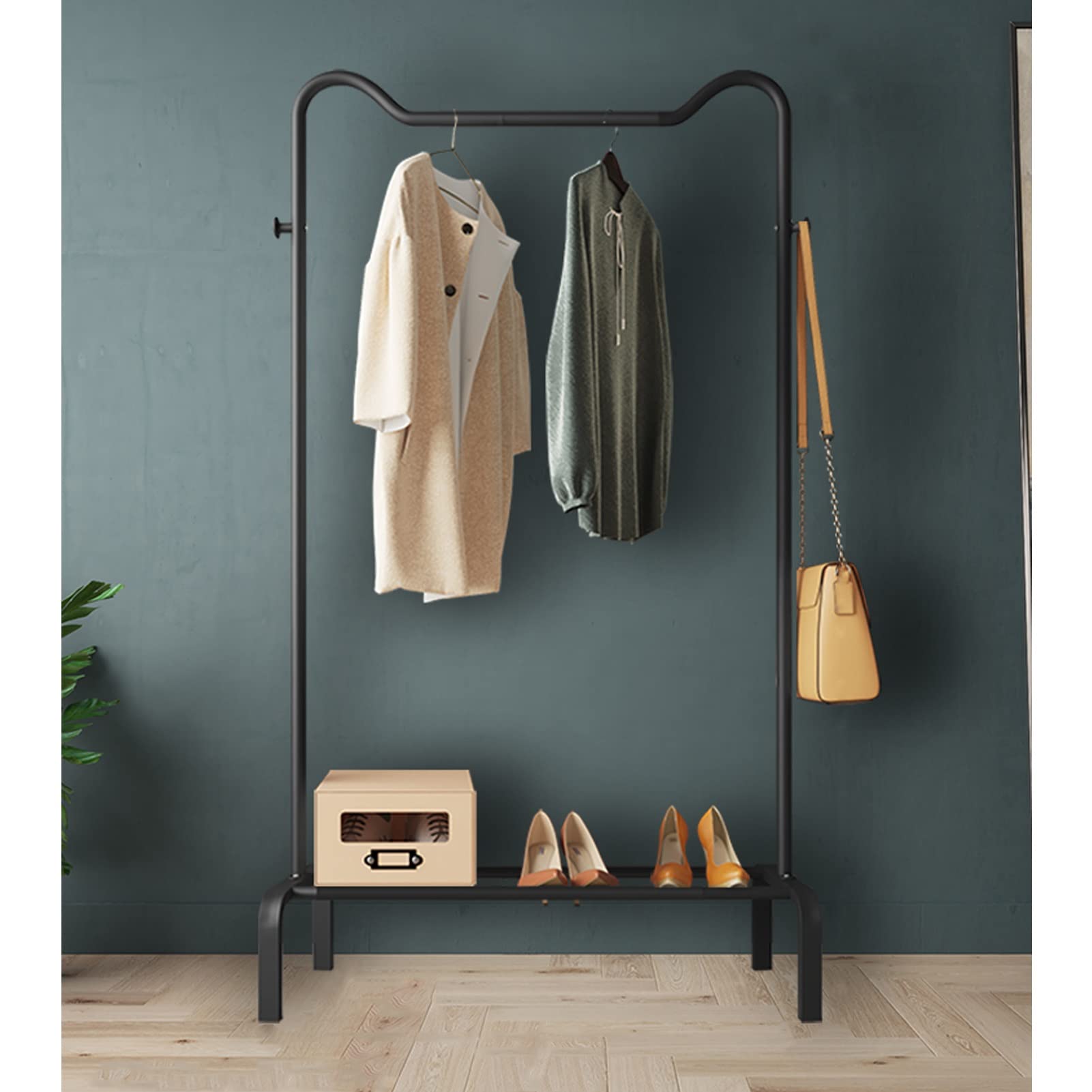 Garment Racks Single Tidy Rails Heavy Duty Metal Clothes Dryer Freestanding