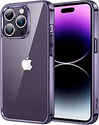 JETech Capa para iPhone 14 Pro 6,1 Polegadas, Case Protetora de Telefone à Prova de Choque Não-Amarelecimento, Capinha Parte Traseira Transparente Anti-Riscos (Roxo Profundo)
