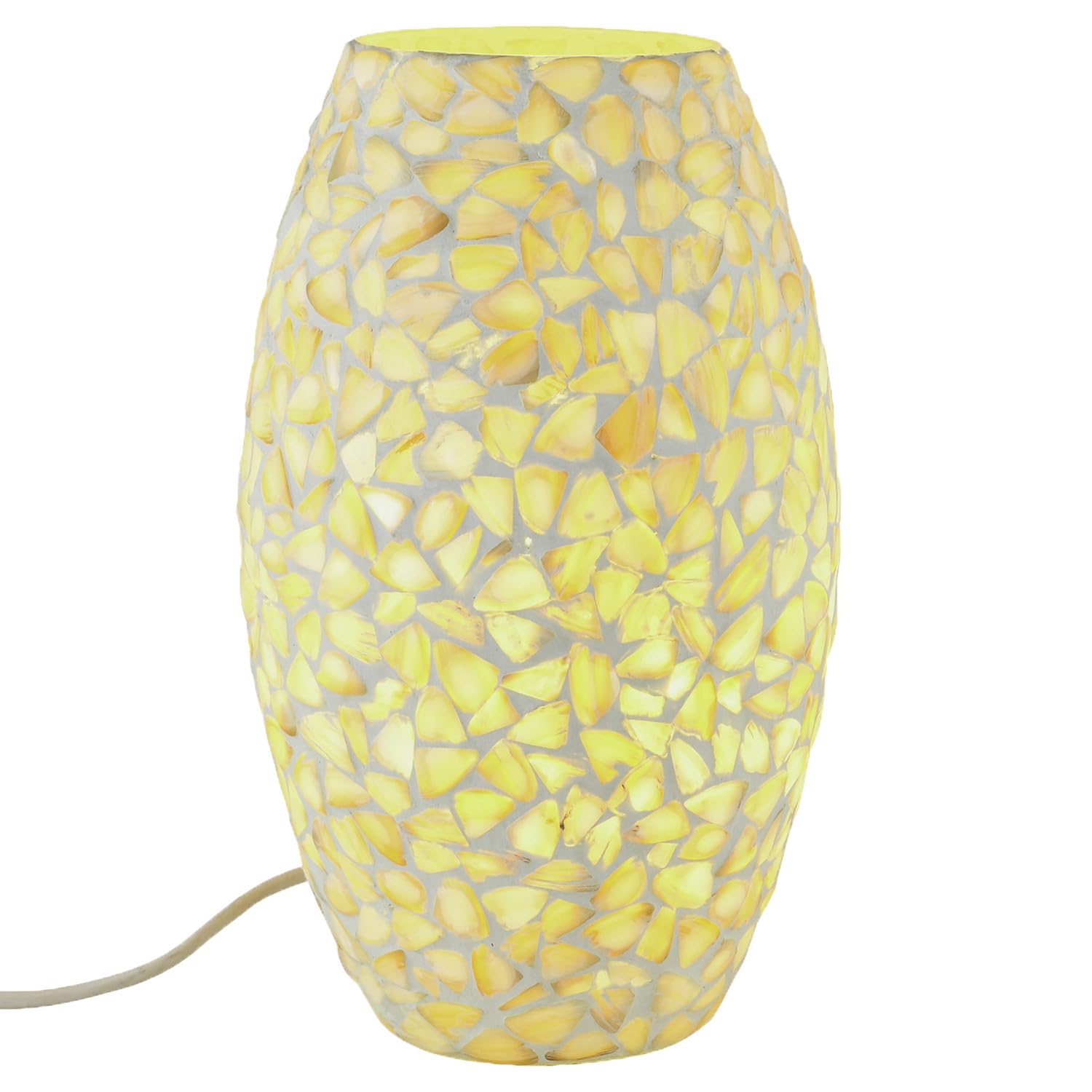Boho Tischlampe Tiaga Motiv 2 handgefertigt aus Glas-Mosaik Dekoration