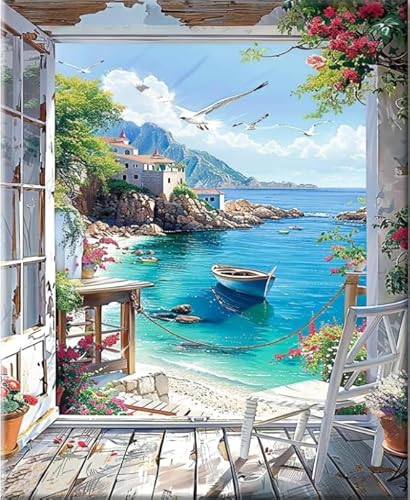 LZLHDE Diamond Painting Seaside Scenery, Diamond Art Kits Adults, Dimond Art Crafts Beginners, Diamond Painting kit Suitable as a Gift aor Relaxation and as Wall Decoration 12x16 in LZLHDE Diamond Painting Seaside Scenery, Diamond Art Kits Adults, Dimond Art Crafts Beginners, Diamond Painting kit Suitable as a Gift aor Relaxation and as Wall Decoration 12x16 in
