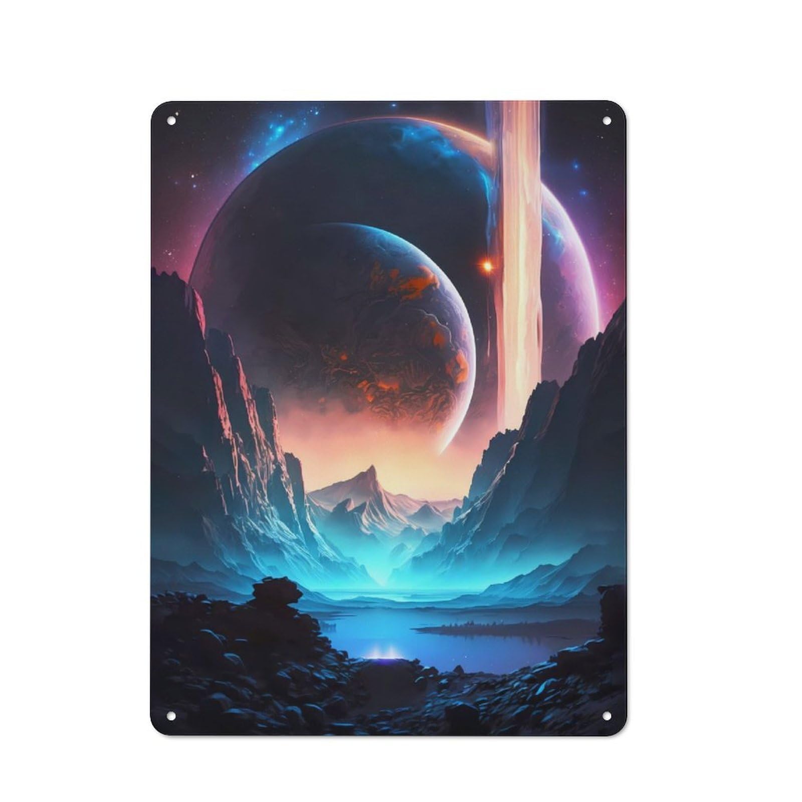 Junmoney Cosmic Scenery Symphony Retro Metal Sign 40X30cm For Home Office Or Studio, Suited To Home Office Decor Fans