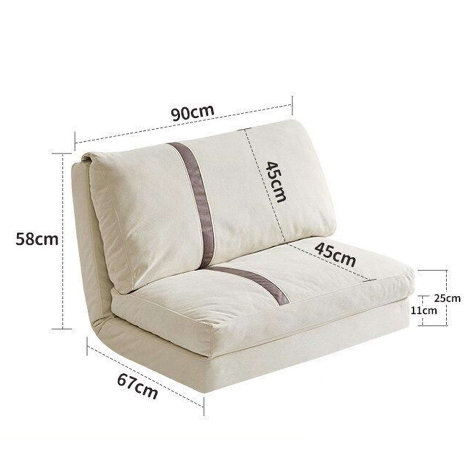 Strona główna Leniwa sofa Tatami Pojedynczy fotel wypoczynkowy Mała do głównej sypialni i balkonu Worek fasoli(Green,Duży)